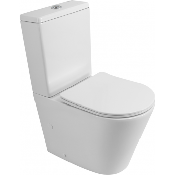 Чаша унитаза BELBAGNO FLAY-R BB2149CPR/SC безободкового с сиденьем дюропласт soft close P-trap Чаша унитаза BELBAGNO FLAY-R BB2149CPR/SC безободкового с сиденьем дюропласт soft close P-trap