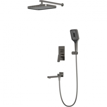 Душевой комплект BELBAGNO DUE DUE-VDSET-GM 310x210 мм, со смесителем Душевой комплект BELBAGNO DUE DUE-VDSET-GM 310x210 мм, со смесителем