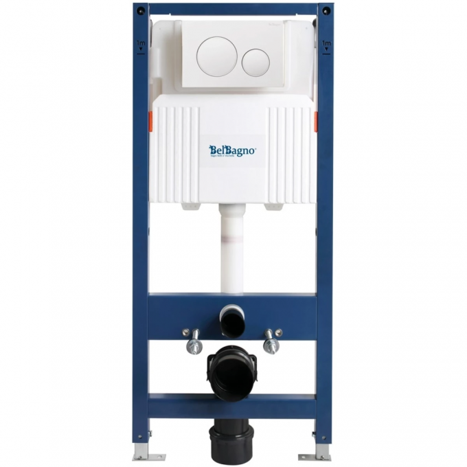 Инсталляция BELBAGNO для подвесного унитаза в комплекте с кнопкой смыва BB-101-M-BC