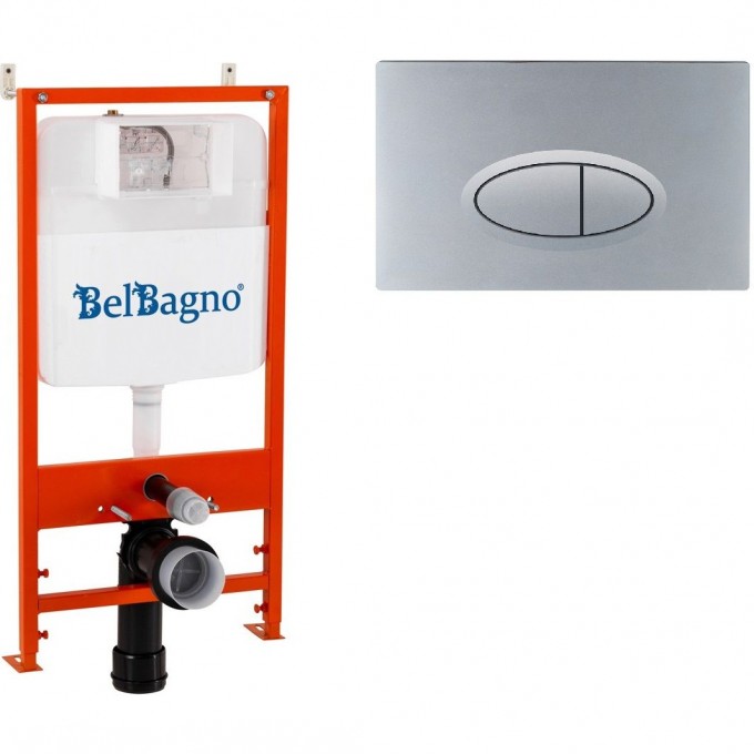 Комплект 2 в 1: Система инсталляции для унитазов BELBAGNO BB026 с кнопкой смыва BB050CR.MAT BB026/BB050CR.MAT