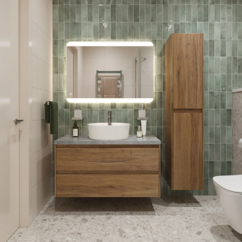 Тумба со столешницей и накладной раковиной BELBAGNO KRAFT KRAFT80RT-KEPMGL-1306-SET Тумба со столешницей и накладной раковиной BELBAGNO KRAFT KRAFT80RT-KEPMGL-1306-SET